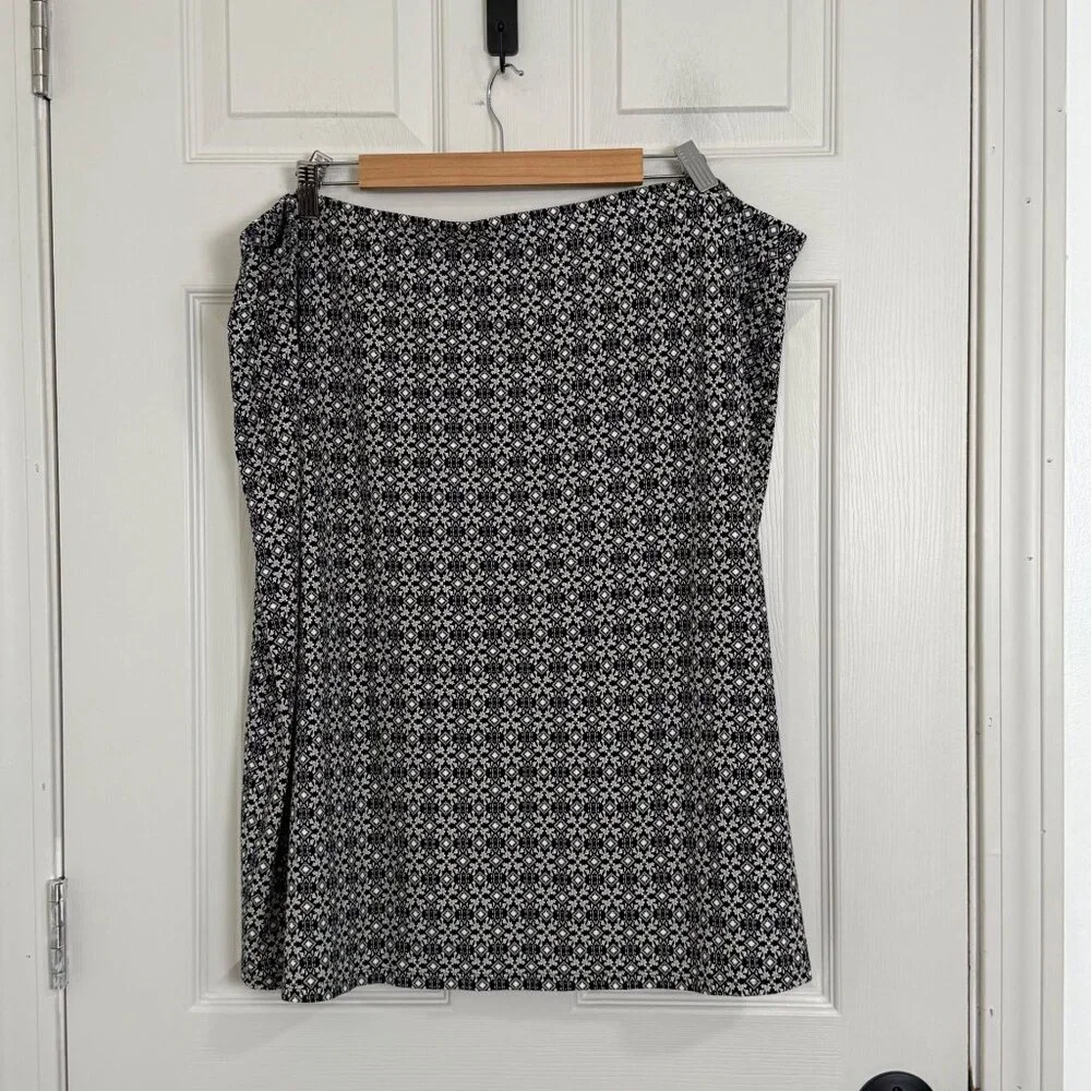 J Jill Skirt Womens 3X Black White Wearever Collection‎ NWT Office Casual